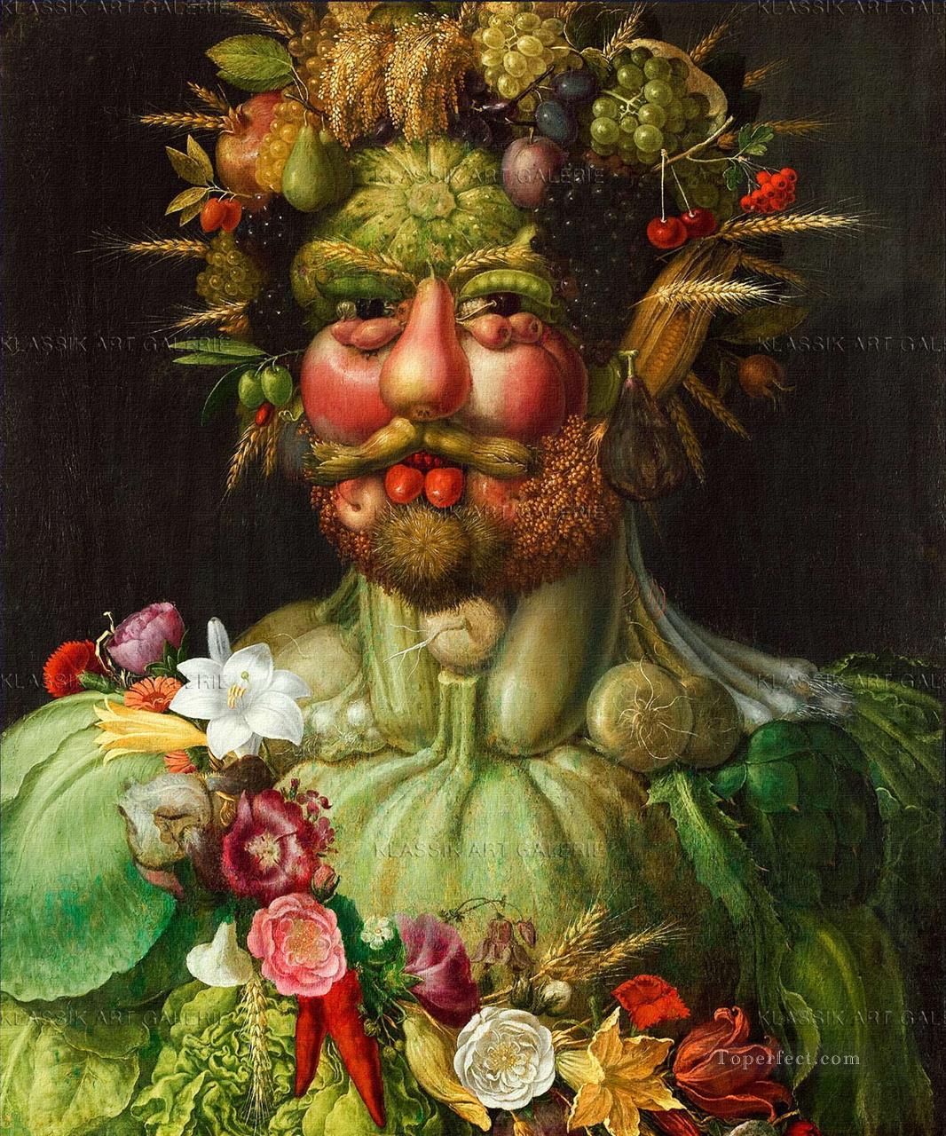 hombre de verduras y flores Giuseppe Arcimboldo Pintura al óleo